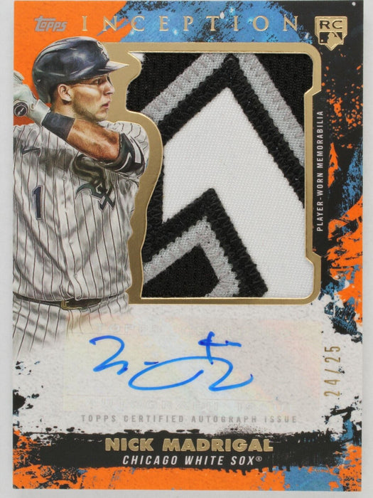 2021 Topps Inception Nick Madrigal Jumbo Patch Auto #AJP-NM /25 RC White Sox