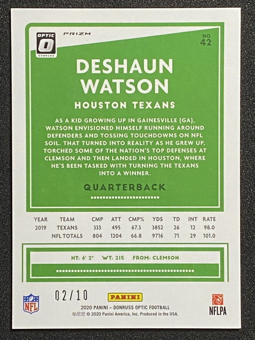 Deshaun Watson 2020 Donruss Optic #42 True Gold /10 Browns