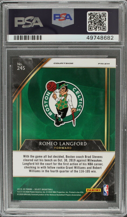 2019 Select Romeo Langford Silver Courtside Rookie RC #245 GEM MINT PSA 10