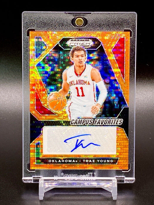 Trae Young RARE #/49 Orange PULSAR SIGNATURE CARD - SP SOONERS  HAWKS w/CASE