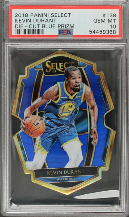 2018 Select Kevin Durant #138 Blue Prizm Die-Cut /249 GEM MINT PSA 10