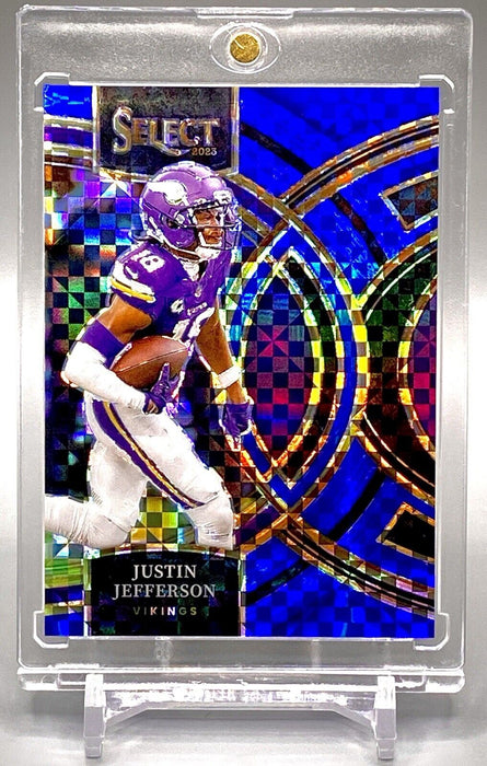 Spectacular Justin Jefferson BLUE #/149 REFRACTOR - RARE SP VIKINGS w/CASE