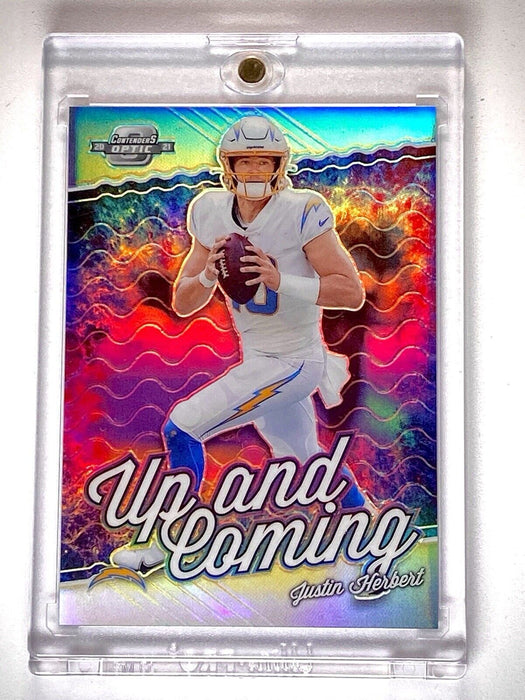 Justin Herbert Spectacular Refractor Card Includes Case - Los Angeles Chargers