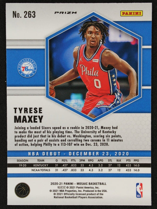 Tyrese Maxey 2020 Mosaic NBA Debut Red Prizm Color Match ROOKIE RC #263