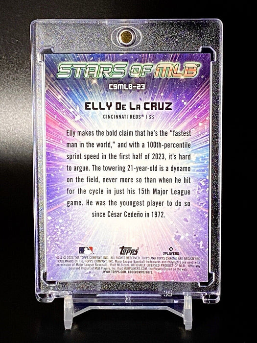 Elly De La Cruz ROOKIE REFRACTOR RARE SP CHROME REDS w/CASE