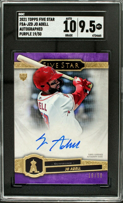 2021 Topps Five Star Jo Adell Rookie RC On Card Auto Purple /50 SGC 9.5