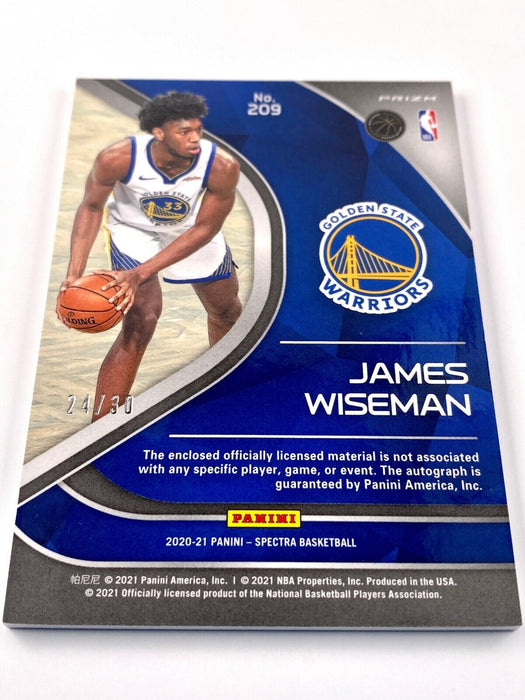 2020-21 Spectra James Wiseman Blue Wave FOTL RPA Rookie Patch On Card Auto /30