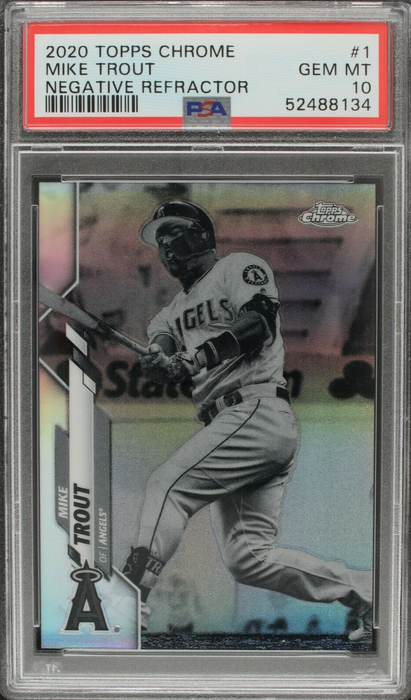 2020 Topps Chrome Mike Trout Negative Refractor #1 PSA 10 GEM MINT