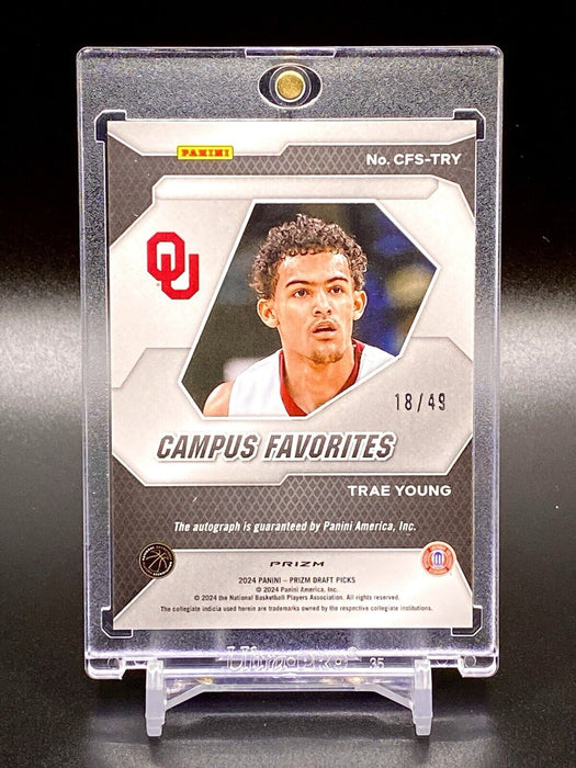 Trae Young RARE #/49 Orange PULSAR SIGNATURE CARD - SP SOONERS  HAWKS w/CASE