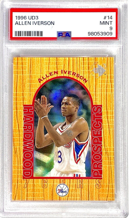 Spectacular Allen Iverson Rookie Prospects Card GRADED MINT PSA 9 76ers