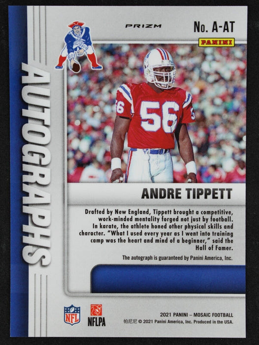 Andre Tippett 2021 Mosaic Prizm Autographs AUTO Patriots HOF