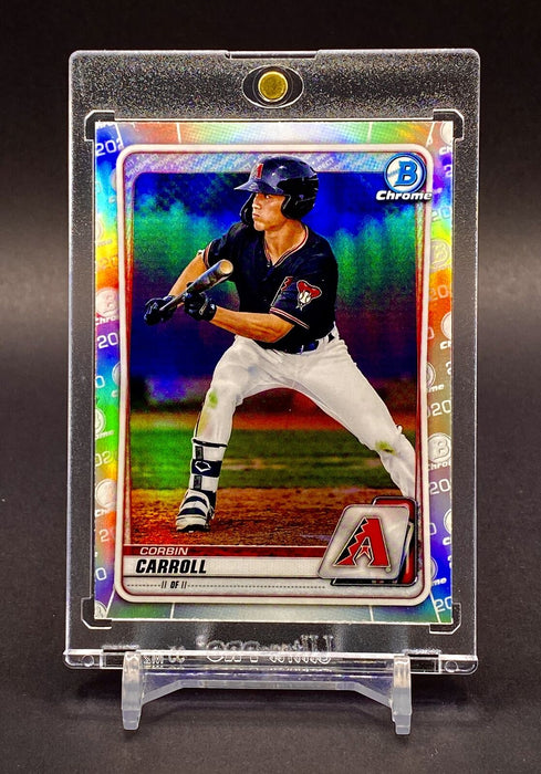 Corbin Carroll RARE DRAFT REFRACTOR CARD CHROME DIAMONDBACKS INVESTMENT w/HOLDER