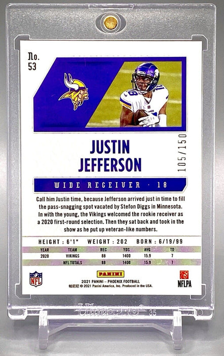 Spectacular Justin Jefferson #/150 REFRACTOR - RARE SP VIKINGS w/CASE