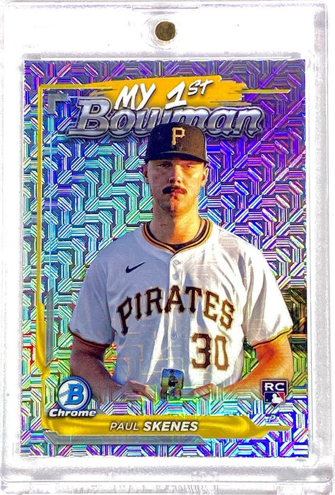 Paul Skenes 1ST RARE MOJO ROOKIE REFRACTOR CARD - CHROME SP PIRATES w/CASE