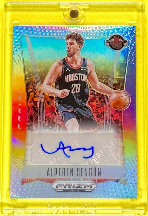 Alperen Sengun AUTOGRAPHED REFRACTOR CARD -  INCLUDES CASE SP HOUSTON ROCKETS