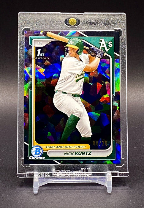 Nick Kurtz RARE /10 1st BOWMAN BLACK SAPPHIRE CRACKED ICE CARD ATHLETICS w/CASE