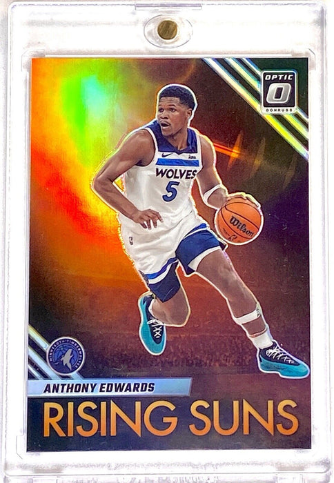 Anthony Edwards REFRACTOR CARD PANINI INSERT SP TIMBERWOLVES - INCLUDES CASE