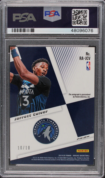 2019  Panini Mosaic Jarrett Culver Gold RC AUTO /10 #RA-JCV  PSA 9