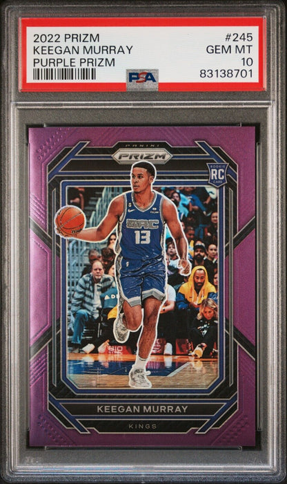 2022-23 Panini Prizm Purple Keegan Murray /99 - PSA 10 Sacramento Kings