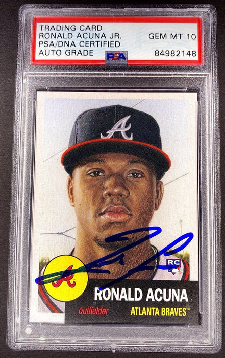 Ronald Acuna Jr. ROOKIE AUTOGRAPHED CARD GRADED GEM MINT 10