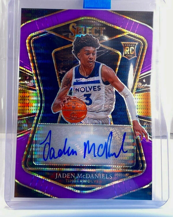 2020-21 Select Jaden McDaniels Purple Rookie Signatures Auto /15