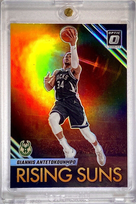 Giannis Antetokounmpo RARE REFRACTOR CARD RISING SUN INVESTMENT SP PANINI