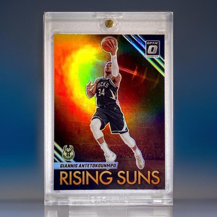 Giannis Antetokounmpo RARE REFRACTOR CARD RISING SUN INVESTMENT SP PANINI