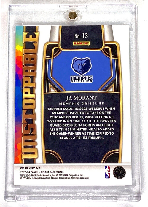 Spectacular Ja Morant Refractor Card - Panini SP GRIZZLIES INCLUDES CASE