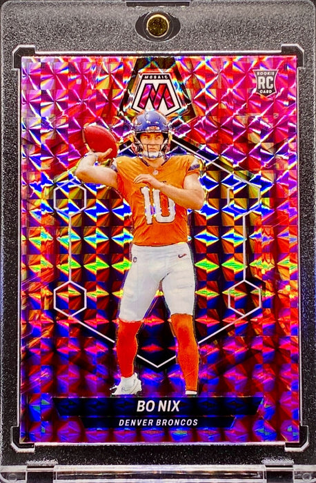 Bo Nix RARE ROOKIE RC PINK CAMO Refractor Card SP BRONCOS w/HOLDER