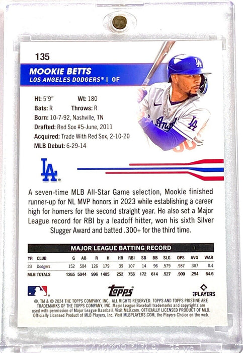 Spectacular Mookie Betts RARE REFRACTOR INVESTMENT CARD SP #/150 DODGERS w/CASE