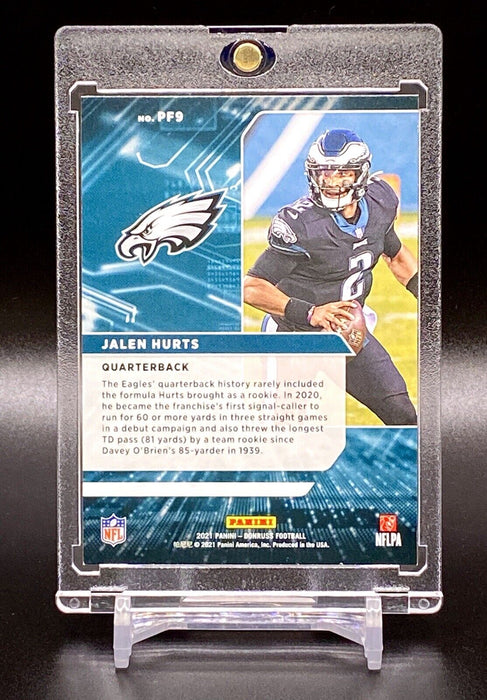 Jalen Hurts RARE LIGHTNING REFRACTOR INVESTMENT INSERT CARD SP EAGLES w/CASE