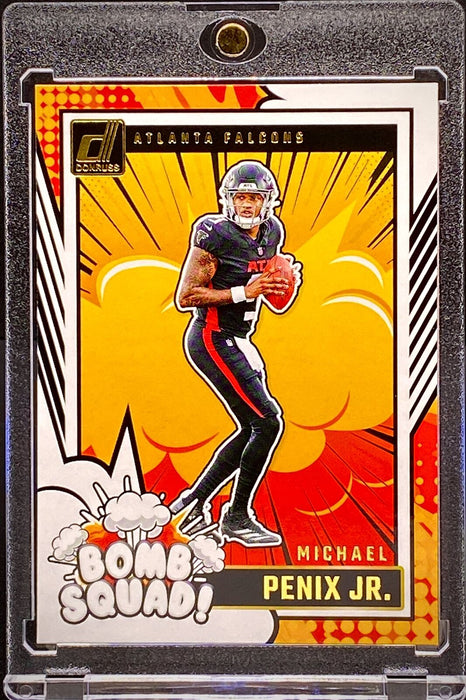 Michael Penix Jr. RARE ROOKIE RC BOMB SQUAD INVESTMENT CARD SP FALCONS w/HOLDER