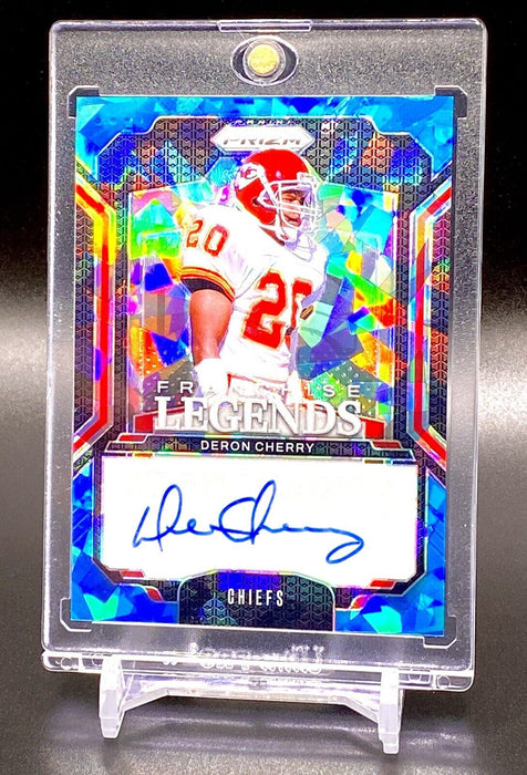 Spectacular Deron Cherry AUTOGRAPHED BLUE ICE CARD - SP #/99 CHIEFS w/CASE