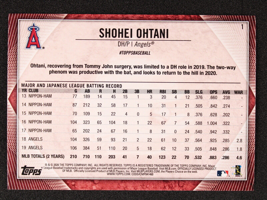 2020  Topps National Baseball Card Day - Shohei Ohtani #1 Angels NM-MINT