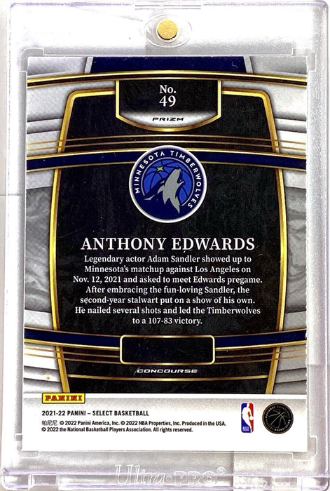 Spectacular Anthony Edwards ZEBRA WAVE REFRACTOR CARD - SSP TIMBERWOLVES w/CASE