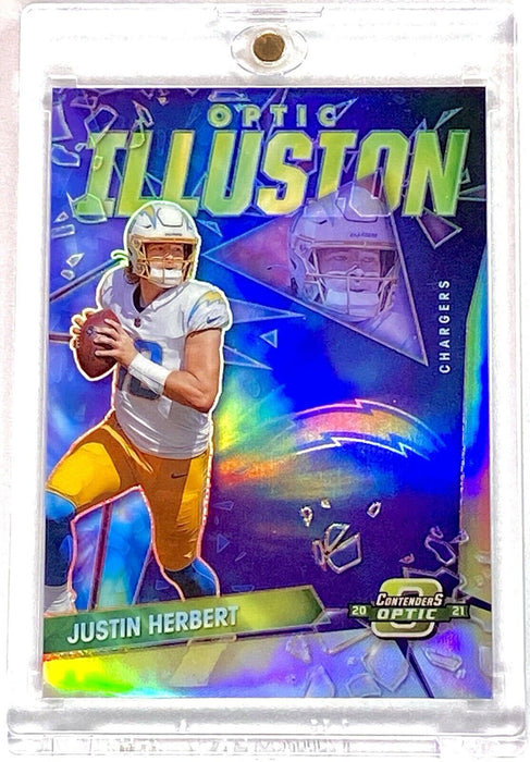 Justin Herbert RARE Refractor Card SSP CHARGERS w/CASE