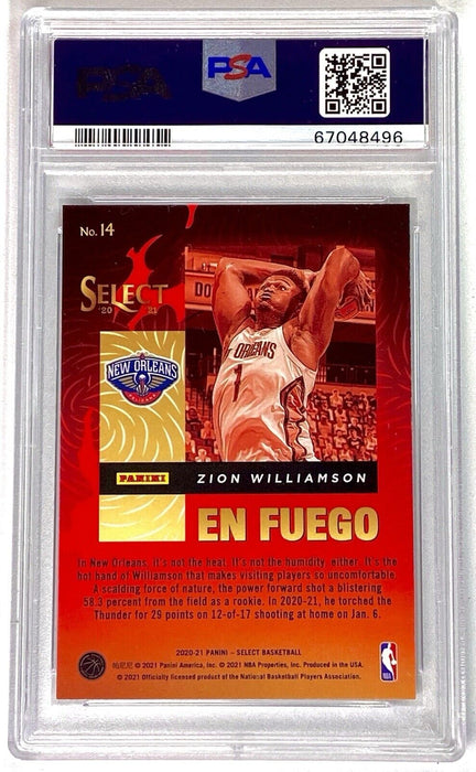 Spectacular Zion Williamson Card - Red ON FIRE Insert Graded Gem Mint  PSA 10