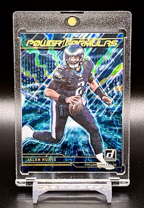 Jalen Hurts RARE LIGHTNING REFRACTOR INVESTMENT INSERT CARD SP EAGLES w/CASE