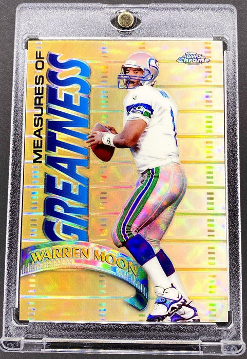 Warren Moon RARE GREATNESS REFRACTOR SP CHROME INSERT SEAHAWKS w/CASE