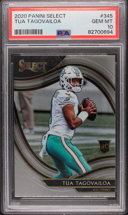 2020  Panini Select Tua Tagovailoa Field Level Rookie RC #345  PSA 10