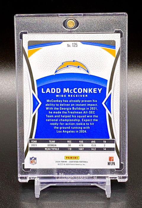 Ladd McConkey ROOKIE #/350 REFRACTOR INVESTMENT CARD SP CHARGERS w/CASE