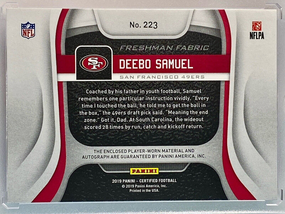 2019 Certified Freshman Fabric Deebo Samuel RPA RC Rookie Patch AUTO /99