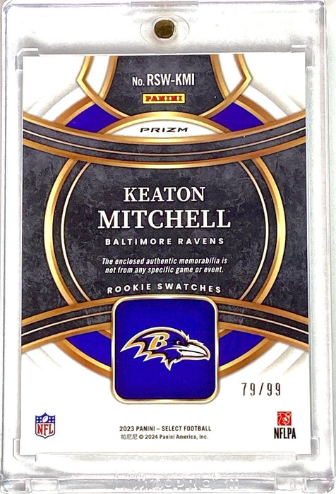 Keaton Mitchell RARE ROOKIE #/99 PATCH REFRACTOR INVESTMENT CARD SSP RAVENS