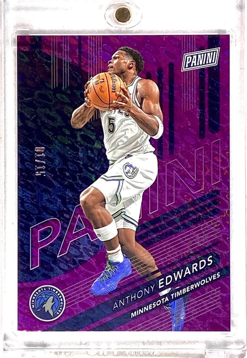 Spectacular Anthony Edwards PURPLE #/15 REFRACTOR CARD - SSP TIMBERWOLVES w/CASE