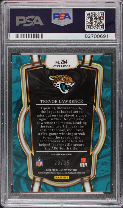 2022 Select Trevor Lawrence White /35 #254  PSA 9