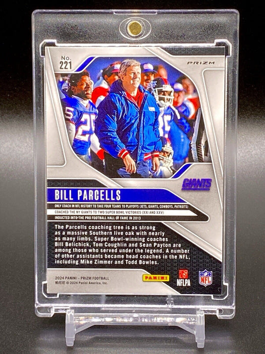 Bill Parcells RARE CHECKERBOARD REFRACTOR CARD - SSP PANINI GIANTS w/CASE