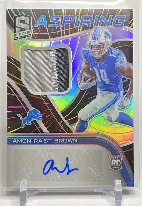 Amon-Ra St. Brown 2021 Spectra RPA Rookie Patch AUTO 05/60 Detroit Lions