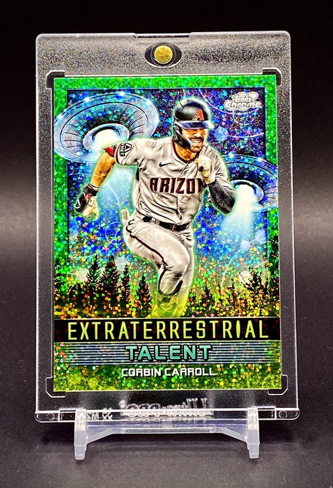 CORBIN CARROLL RARE #/75 GREEN REFRACTOR SP CHROME Diamondbacks w/HOLDER