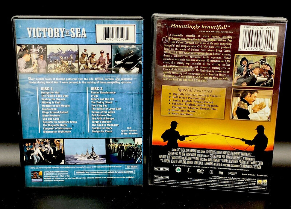 Victory At Sea DVD (2009 2 Disc) & Blue & The Gray (2001 3 Disc) DVDs