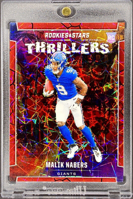 Malik Nabers RARE ROOKIE RED REFRACTOR SP COMMANDERS INSERT w/CASE SPECTACULAR!